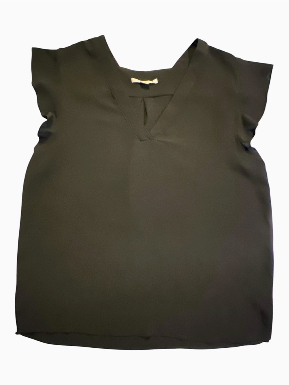 C&E Black V-Neck Flutter Sleeve Blouse XL